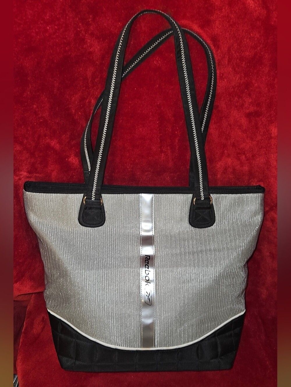 Reebok Silver & Black Tote/Gym Bag